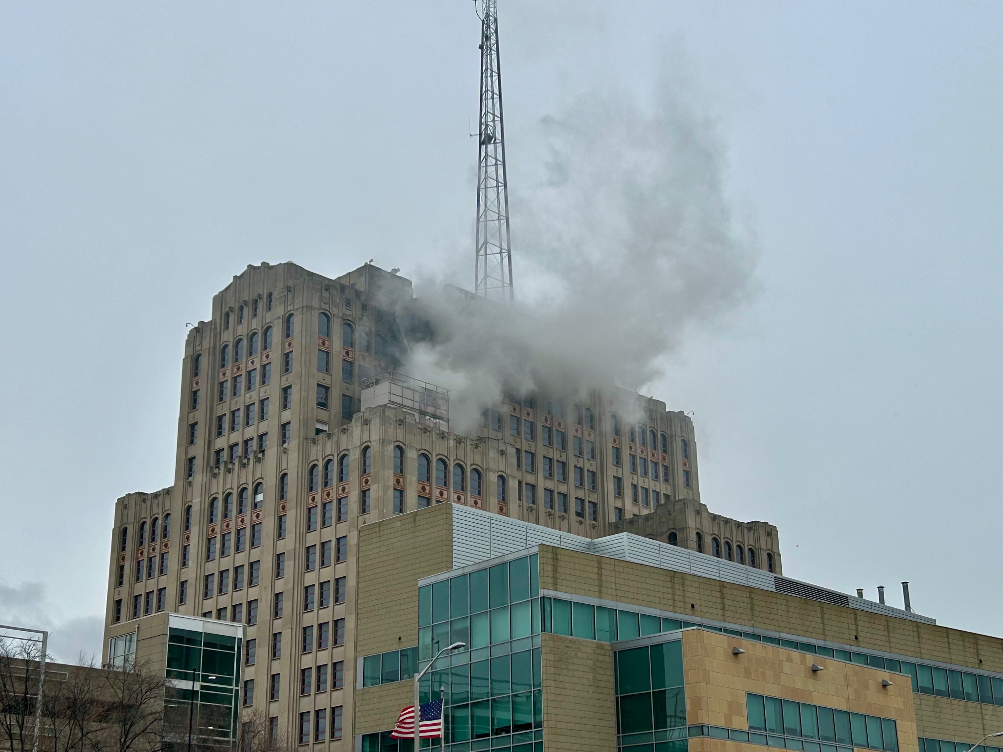 Fire at iconic Maccabees Building in Detroit sends smoke over Wayne State campus